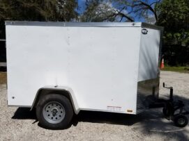 Diamond Cargo 5x8 SA Trailer - White, Ramp