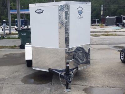 Diamond Cargo 5x8 SA Trailer - White, Barn Door - Image 8