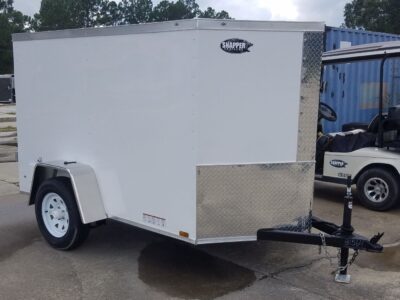 Diamond Cargo 5x8 SA Trailer - White, Barn Door - Image 7