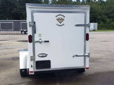 Diamond Cargo 5x8 SA Trailer - White, Barn Door - Image 4