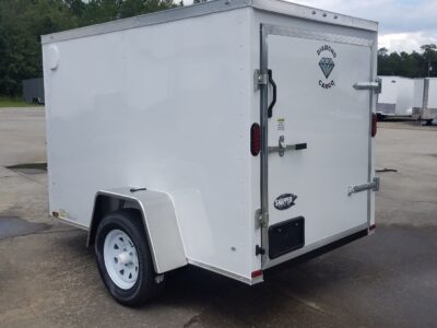 Diamond Cargo 5x8 SA Trailer - White, Barn Door - Image 3