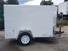 Diamond Cargo 5x8 SA Trailer - White, Barn Door