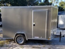 Diamond Cargo 6x10 SA Trailer - Pewter, Ramp, Side Door, Extra Height, Insulated