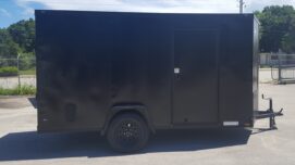 Diamond Cargo 6x12 SA Trailer - Black, Ramp, Side Door, Extra Height, Blackout