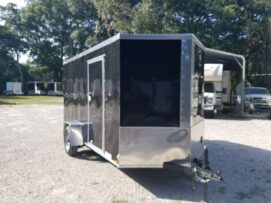Diamond Cargo 6x12 SA Trailer - Black, Ramp, Side Door, Extra Height, Insulation