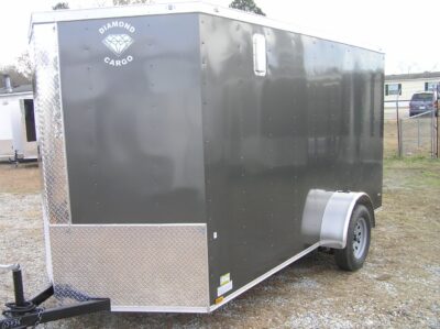 Diamond Cargo 6x12 SA Trailer - Grey, Ramp, Side Door, Extra Height, Insulated - Image 2