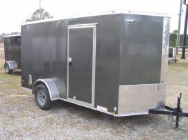 Diamond Cargo 6x12 SA Trailer - Grey, Ramp, Side Door, Extra Height, Insulated