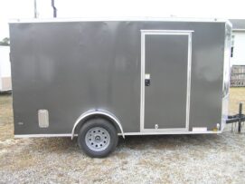 Diamond Cargo 6x12 SA Trailer - Grey, Ramp, Side Door, Extra Height, Insulated
