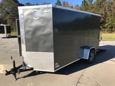 Diamond Cargo 6x12 SA Trailer - Charcoal Grey, Ramp, Side Door, Extra Height - Image 2