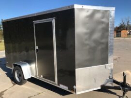Diamond Cargo 6x12 SA Trailer - Charcoal Grey, Ramp, Side Door, Extra Height