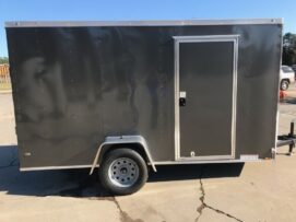 Diamond Cargo 6x12 SA Trailer - Charcoal Grey, Ramp, Side Door, Extra Height