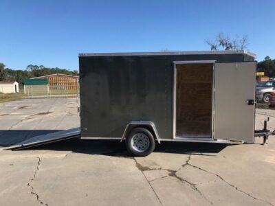 Diamond Cargo 6x12 SA Trailer - Charcoal Grey, Ramp, Side Door, Extra Height - Image 8