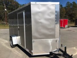 Diamond Cargo 6x12 SA Trailer - Pewter, Ramp, Side Door, Extra Height