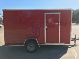 Diamond Cargo 6x12 SA Trailer - Red, Ramp, Side Door, Extra Height