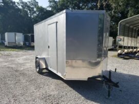 Diamond Cargo 6x12 SA Trailer - Silver Frost, Ramp, Side Door, Extra Height