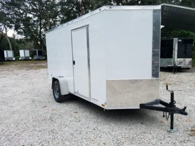 Diamond Cargo 6x12 SA Trailer - White, Barn Doors, Side Door, Extra Height - Image 15