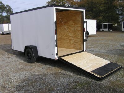 Diamond Cargo 6x12 SA Trailer - White, Ramp, Side Door, Blackout, Embossed - Image 4