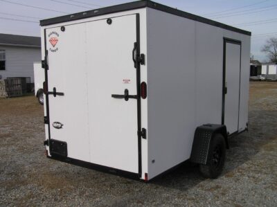 Diamond Cargo 6x12 SA Trailer - White, Ramp, Side Door, Blackout, Embossed - Image 8