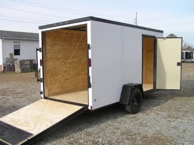 Diamond Cargo 6x12 SA Trailer - White, Ramp, Side Door, Blackout, Embossed - Image 7