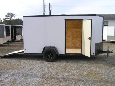 Diamond Cargo 6x12 SA Trailer - White, Ramp, Side Door, Blackout, Embossed - Image 9