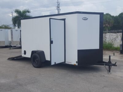 Diamond Cargo 6x12 SA Trailer - White Embossed, Ramp, Side Door, Extra Height, Blackout Package - Image 11