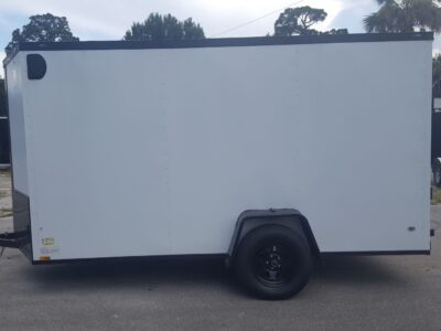 Diamond Cargo 6x12 SA Trailer - White Embossed, Ramp, Side Door, Extra Height, Blackout Package - Image 3