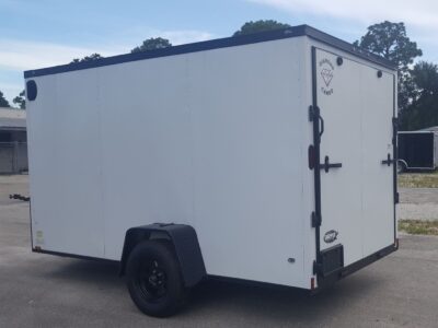 Diamond Cargo 6x12 SA Trailer - White Embossed, Ramp, Side Door, Extra Height, Blackout Package - Image 4