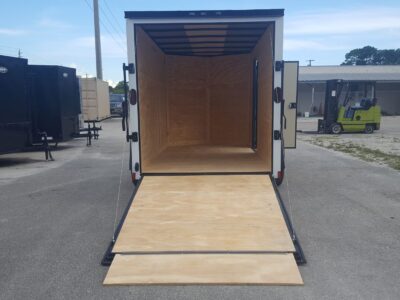 Diamond Cargo 6x12 SA Trailer - White Embossed, Ramp, Side Door, Extra Height, Blackout Package - Image 5