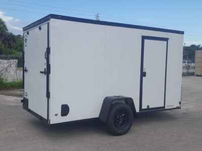 Diamond Cargo 6x12 SA Trailer - White Embossed, Ramp, Side Door, Extra Height, Blackout Package - Image 8