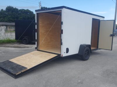 Diamond Cargo 6x12 SA Trailer - White Embossed, Ramp, Side Door, Extra Height, Blackout Package - Image 7