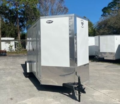 Diamond Cargo 6x12 SA Trailer - White, Ramp, Side Door, Extra Height