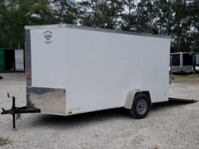 Diamond Cargo 6x12 SA Trailer - White, Ramp, Side Door, Extra Height - Image 2