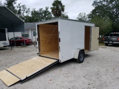 Diamond Cargo 6x12 SA Trailer - White, Ramp, Side Door, Extra Height - Image 10