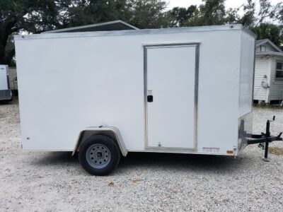 Diamond Cargo 6x12 SA Trailer - White, Ramp, Side Door, Extra Height