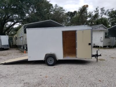 Diamond Cargo 6x12 SA Trailer - White, Ramp, Side Door, Extra Height - Image 12
