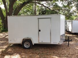 Diamond Cargo 6x12 SA Trailer - White, Ramp, Side Door, Extra Height