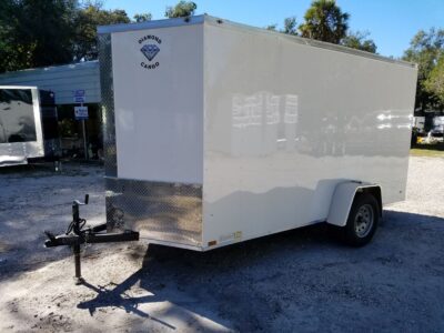 Diamond Cargo 6x12 SA Trailer - White, Ramp, Side Door, Extra Height, Insulation - Image 2