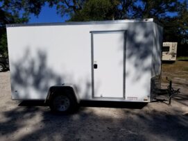 Diamond Cargo 6x12 SA Trailer - White, Ramp, Side Door, Extra Height, Insulation