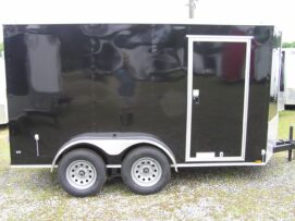 Diamond Cargo 6x12 TA Trailer - Black, Barn Doors, Side Door, Extra Height