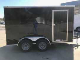 Diamond Cargo 6x12 TA Trailer - Black, Ramp, Side Door, Extra Height