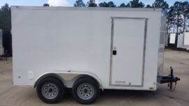 Diamond Cargo 6x12 TA Trailer - White, Ramp, Side Door, Extra Height