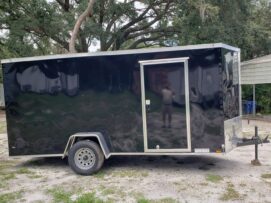 Diamond Cargo 6x14 SA Trailer - Black, Ramp, Side Door, Extra Height