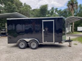 Diamond Cargo 6x14 TA Trailer - Black, Ramp, Side Door, Extra Height