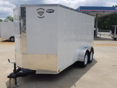 Diamond Cargo 6x14 TA Trailer - White, Ramp, Side Door, Extra Height - Image 3