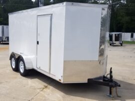 Diamond Cargo 6x14 TA Trailer - White, Ramp, Side Door, Extra Height, Insulated
