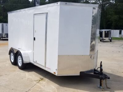 Diamond Cargo 6x14 TA Trailer - White, Ramp, Side Door, Extra Height, Insulated
