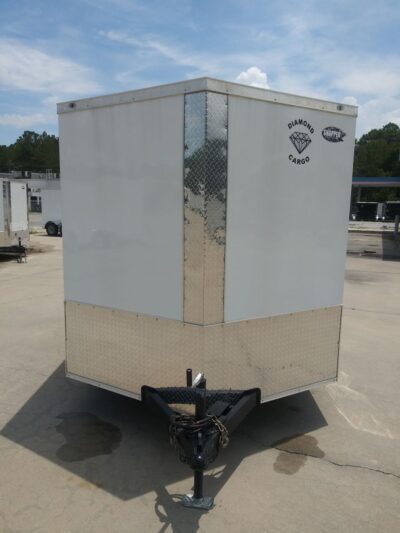 Diamond Cargo 7x10 TA Trailer - White, Bran Doors, Side Door, Extra Height - Image 14