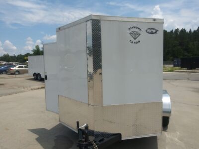 Diamond Cargo 7x10 TA Trailer - White, Bran Doors, Side Door, Extra Height - Image 12