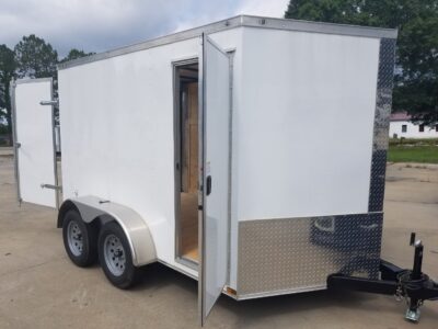 Diamond Cargo 7x10 TA Trailer - White, Bran Doors, Side Door, Extra Height - Image 11