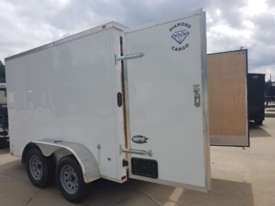 Diamond Cargo 7x10 TA Trailer - White, Bran Doors, Side Door, Extra Height - Image 5
